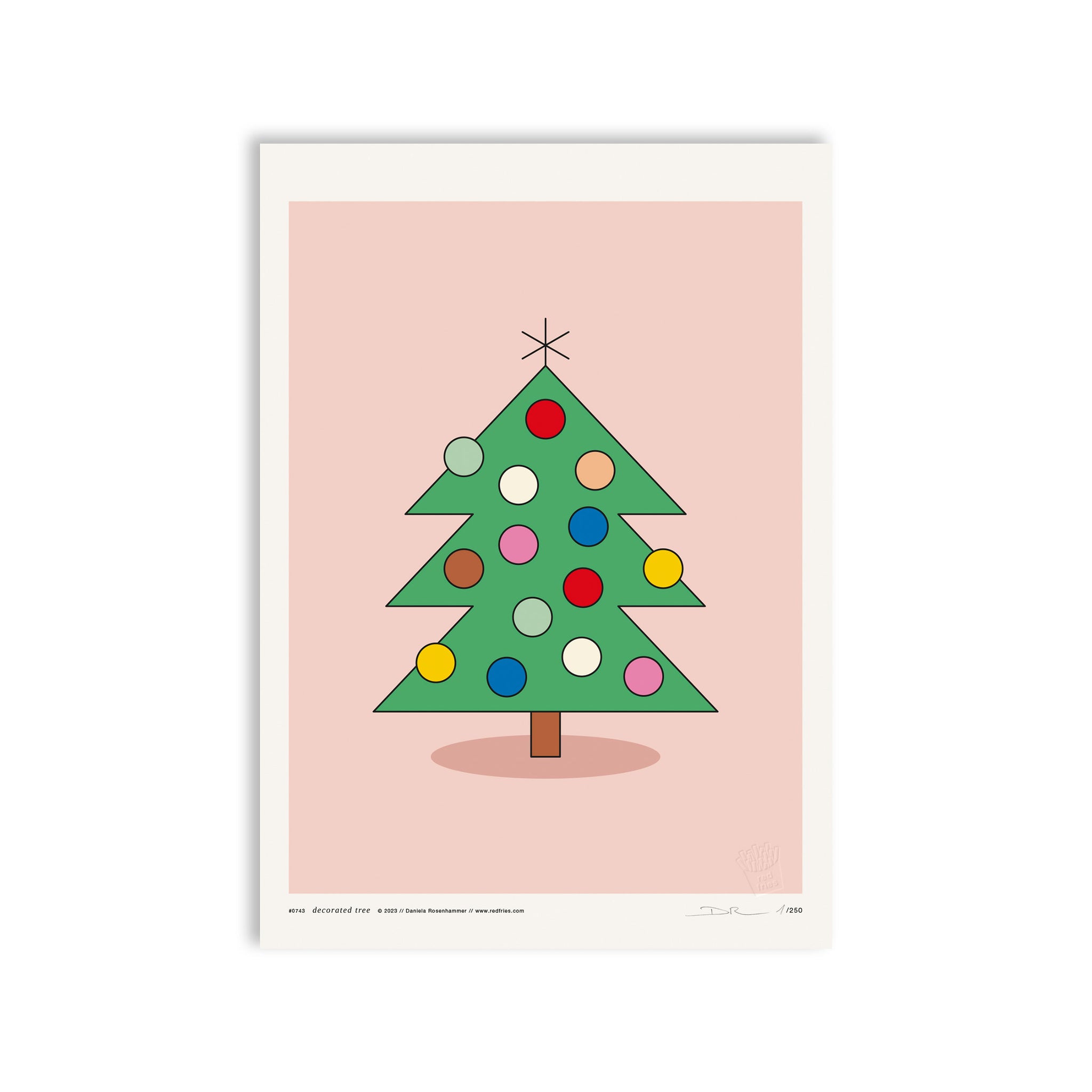#0743 decorated tree rose a3