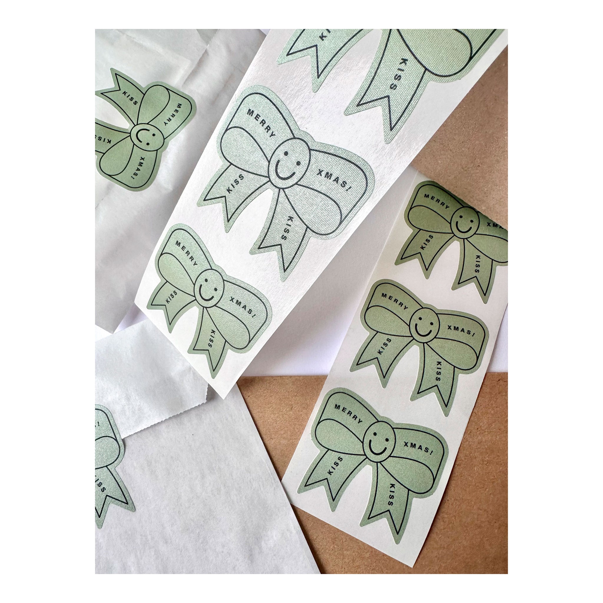#0810 sticker ribbon metallic green