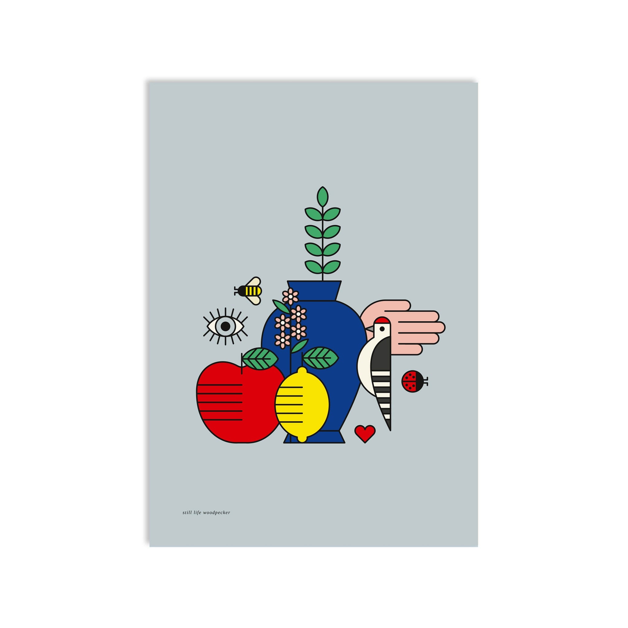 #0187 still life woodpecker a3