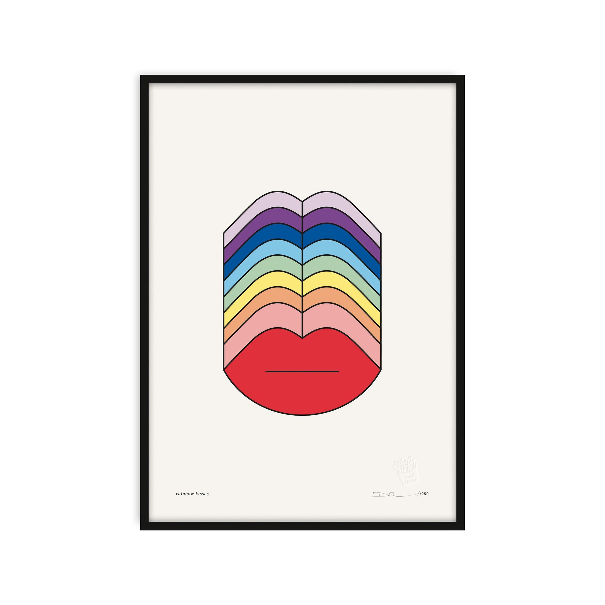 #0497 rainbow kisses a3